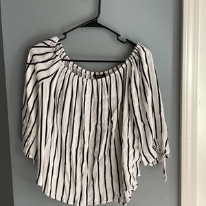 FOREVER 21 off the shoulder stripe blouse